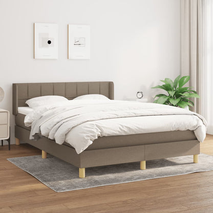 Box Spring Postel S Matrací Taupe 140X200 Cm Textil