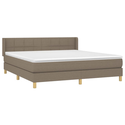 Box Spring Postel S Matrací Taupe 160X200 Cm Textil