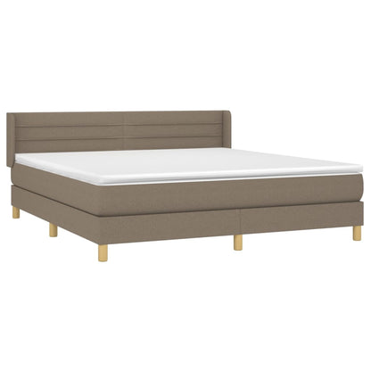 Box Spring Postel S Matrací Taupe 160X200 Cm Textil
