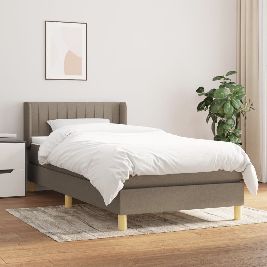 Box Spring Postel S Matrací Taupe 80X200 Cm Textil