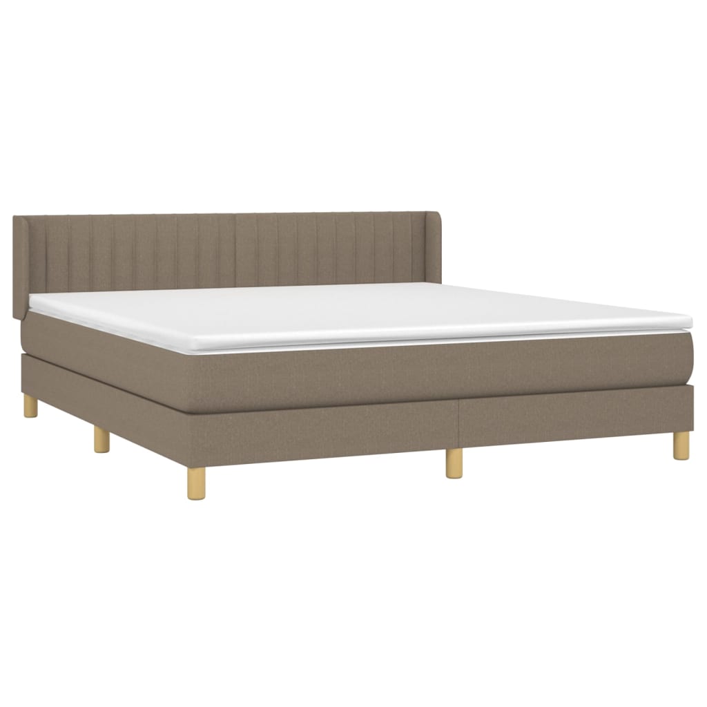 Box Spring Postel S Matrací Taupe 160X200 Cm Textil