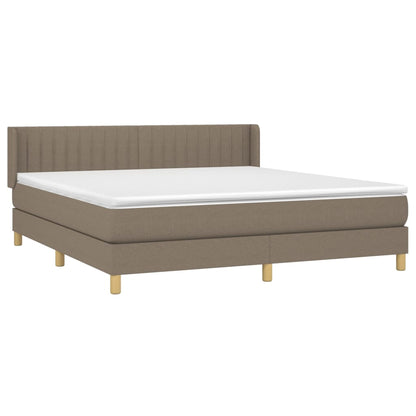 Box Spring Postel S Matrací Taupe 160X200 Cm Textil