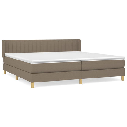 Box Spring Postel S Matrací Taupe 200X200 Cm Textil