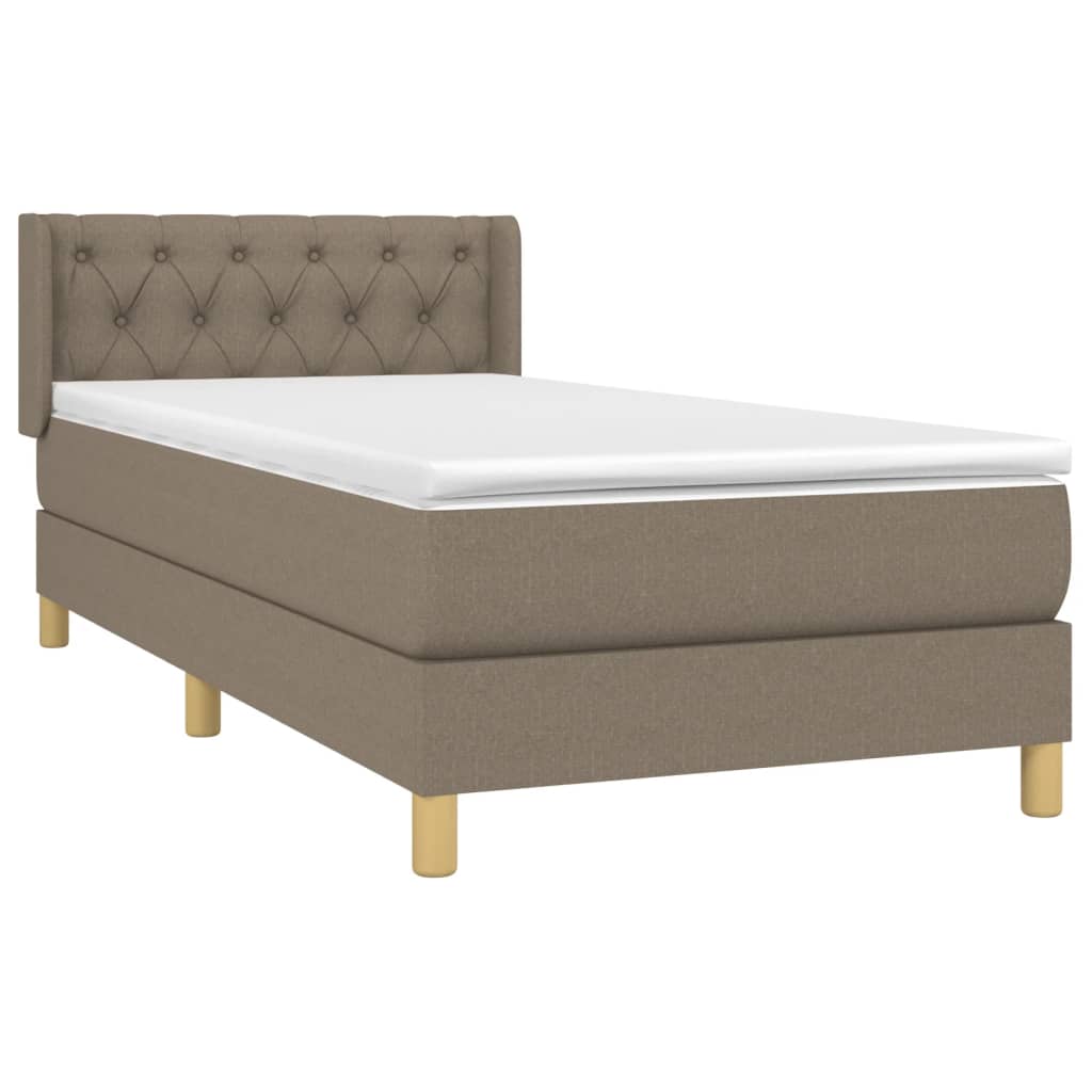Box Spring Postel S Matrací Taupe 80X200 Cm Textil