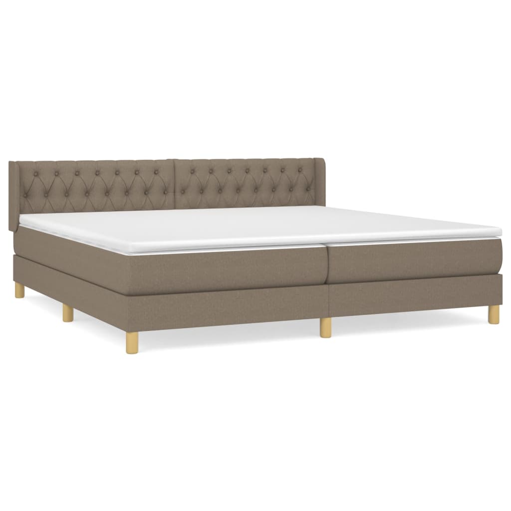 Box Spring Postel S Matrací Taupe 200X200 Cm Textil