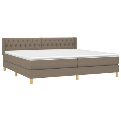 Box Spring Postel S Matrací Taupe 200X200 Cm Textil