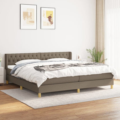 Box Spring Postel S Matrací Taupe 200X200 Cm Textil