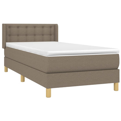 Box Spring Postel S Matrací Taupe 100 X 200 Cm Textil