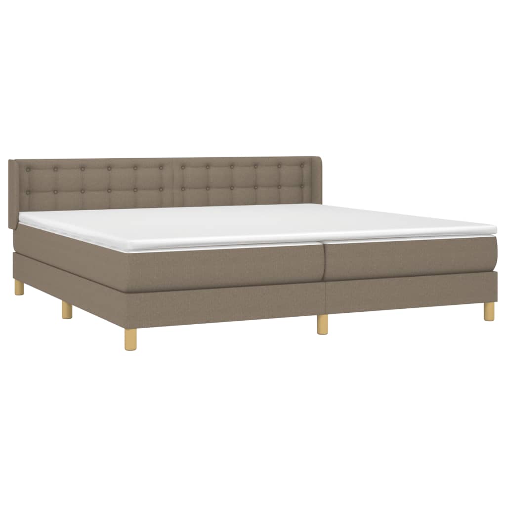 Box Spring Postel S Matrací Taupe 160X200 Cm Textil