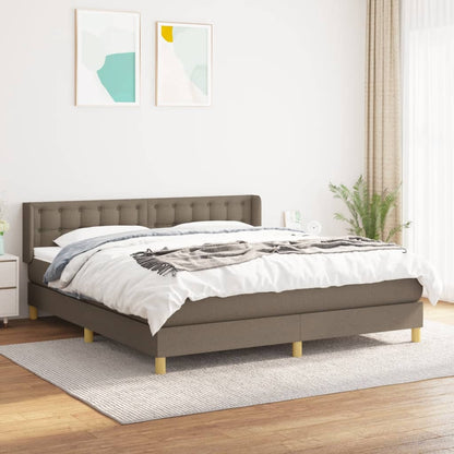 Box Spring Postel S Matrací Taupe 160X200 Cm Textil
