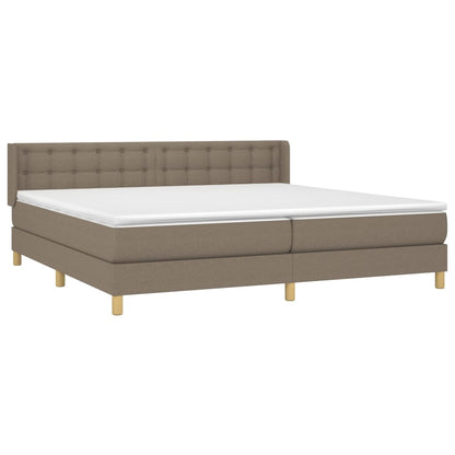Box Spring Postel S Matrací Taupe 180X200 Cm Textil
