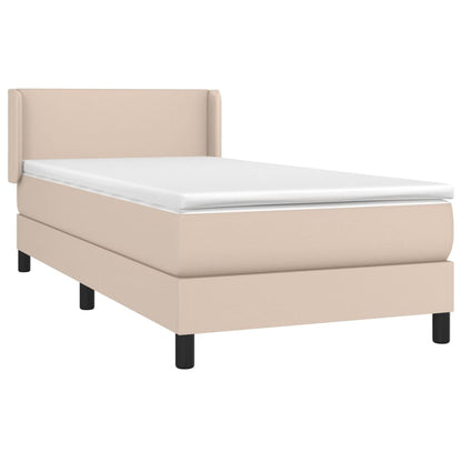 Box Spring Postel S Matrací Cappuccino 80 X 200 Cm Umělá Kůže