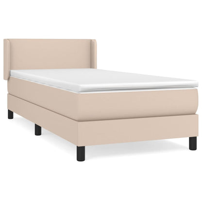 Box Spring Postel S Matrací Cappuccino 90X200 Cm Umělá Kůže