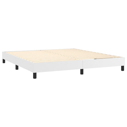 Box Spring Postel S Matrací Bílá 160X200 Cm Umělá Kůže