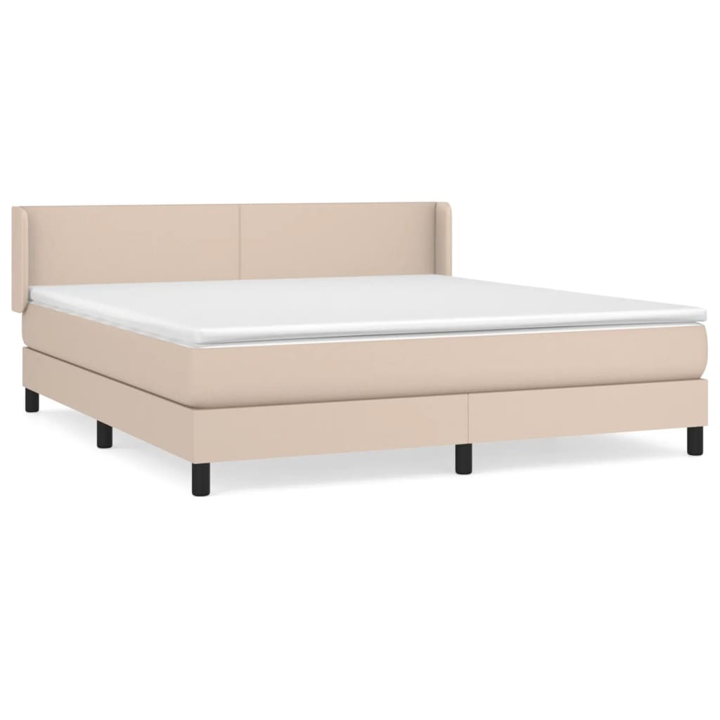 Box Spring Postel S Matrací Cappuccino 180 X 200 Cm Umělá Kůže