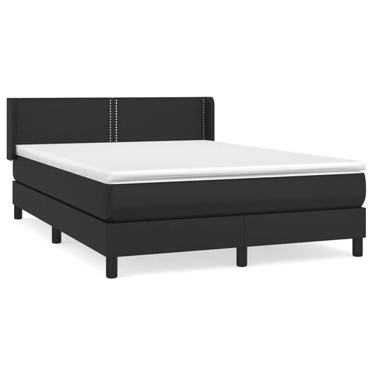 Box Spring Postel S Matrací Černá Umělá Kůže Černá