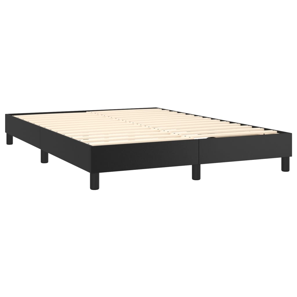 Box Spring Postel S Matrací Černá Umělá Kůže Černá
