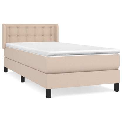 Box Spring Postel S Matrací Cappuccino 90X200 Cm Umělá Kůže