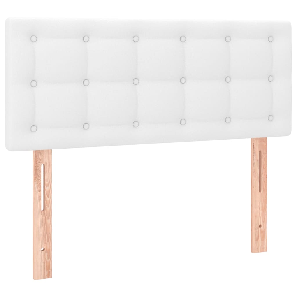 Box Spring Postel S Matrací Bílá 100X200 Cm Umělá Kůže