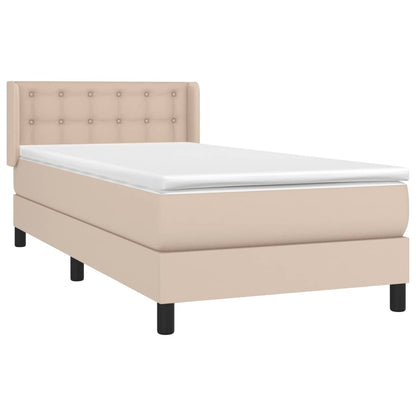 Box Spring Postel S Matrací Cappuccino 100X200 Cm Umělá Kůže