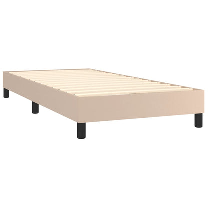 Box Spring Postel S Matrací Cappuccino 100X200 Cm Umělá Kůže