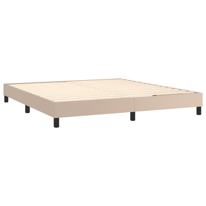 Box Spring Postel S Matrací Cappuccino 160X200 Cm Umělá Kůže