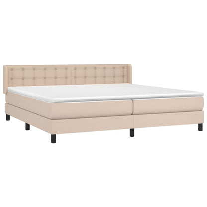 Box Spring Postel S Matrací Cappuccino 200 X 200 Cm Umělá Kůže