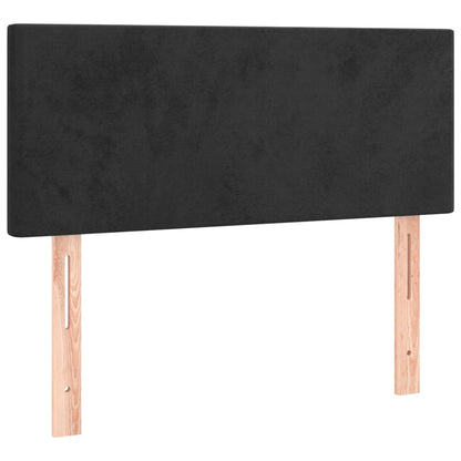 Box Spring Postel S Matrací Černá Samet Černá