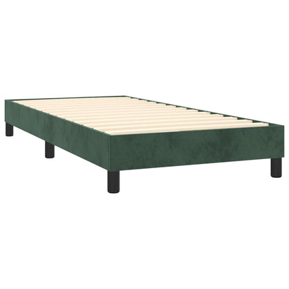 Box Spring Postel S Matrací Samet Tmavě Zelená