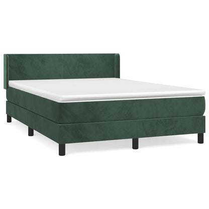 Box Spring Postel S Matrací Samet Tmavě Zelená