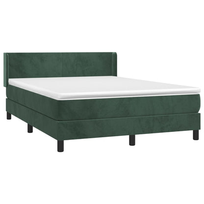 Box Spring Postel S Matrací Samet Tmavě Zelená