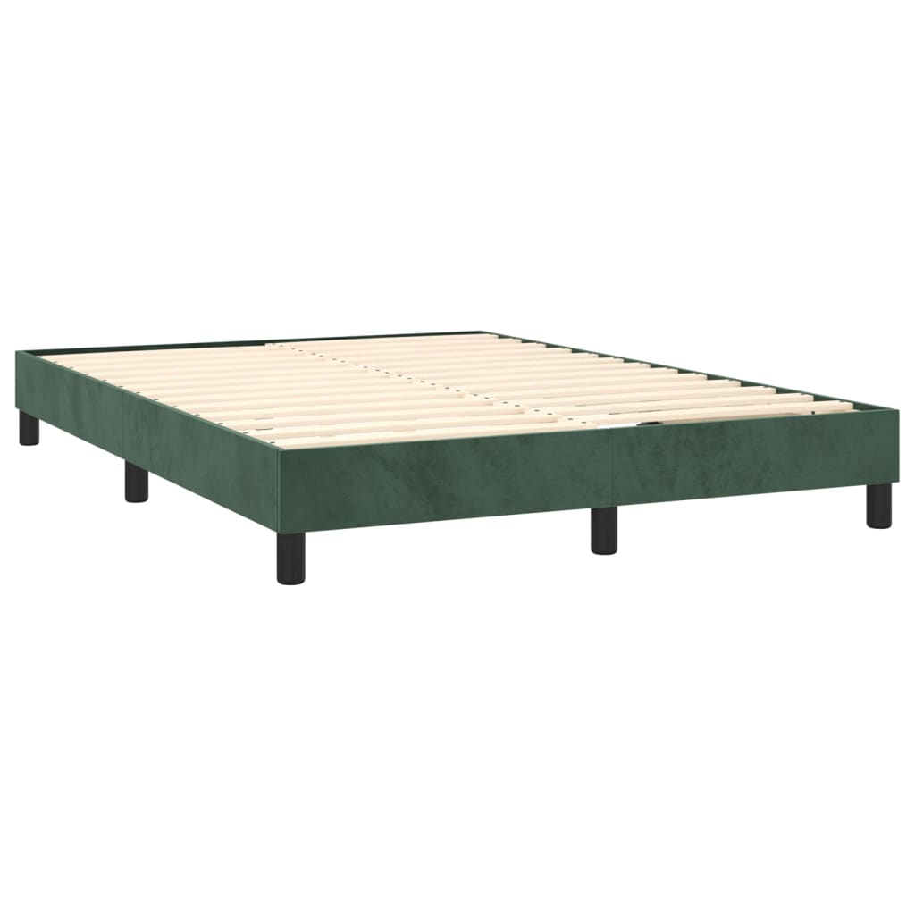 Box Spring Postel S Matrací Samet Tmavě Zelená