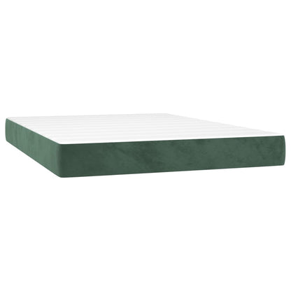 Box Spring Postel S Matrací Samet Tmavě Zelená