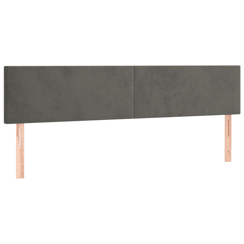 Box Spring Postel S Matrací Samet Tmavě Šedá