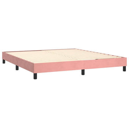Box Spring Postel S Matrací Samet Růžová