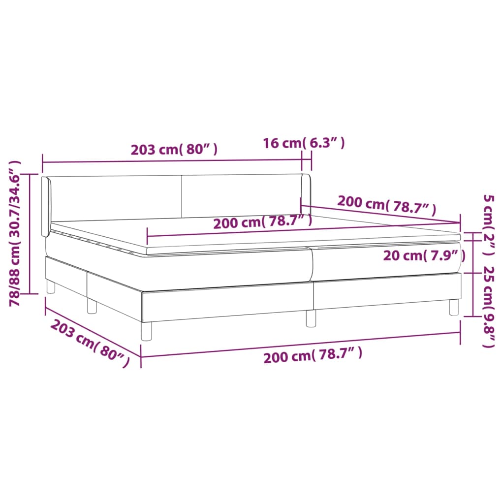 Box Spring Postel S Matrací Černá Samet Černá