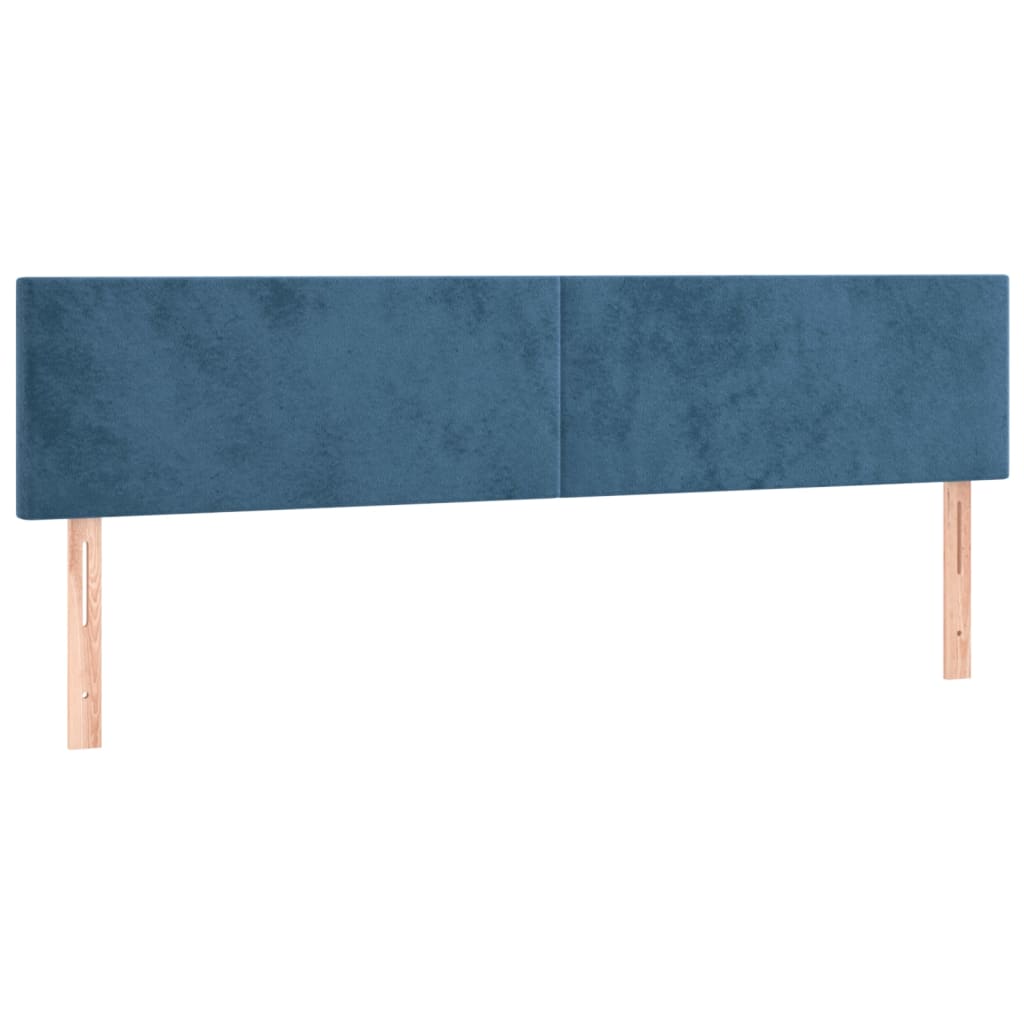 Box Spring Postel S Matrací Tmavě Modrá Samet Tmavě Moddrá