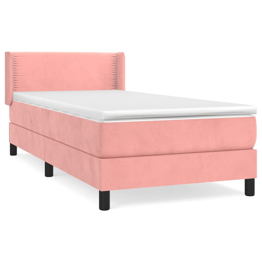 Box Spring Postel S Matrací Samet Růžová