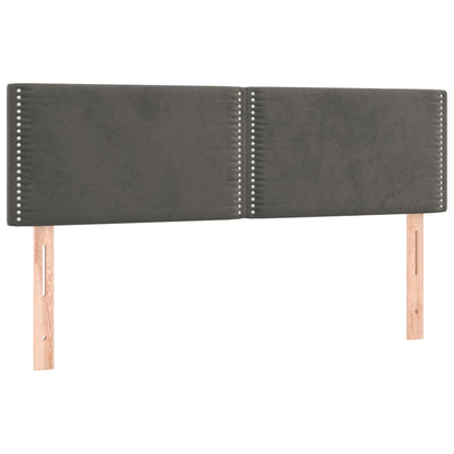 Box Spring Postel S Matrací Tmavě Šedý Samet Tmavě Šedá