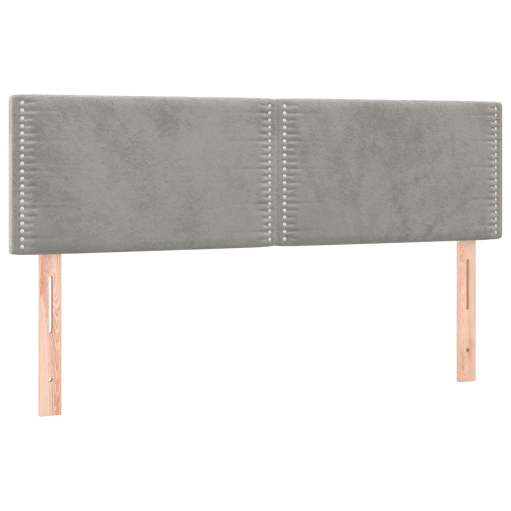 Box Spring Postel S Matrací Samet Světle Šedá