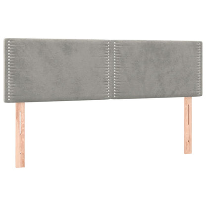 Box Spring Postel S Matrací Samet Světle Šedá