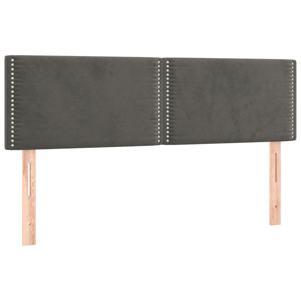 Box Spring Postel S Matrací Samet Tmavě Šedá