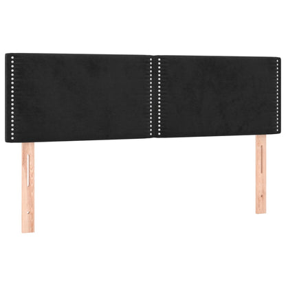 Box Spring Postel S Matrací Černá Samet Černá