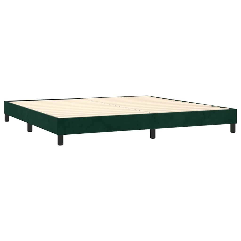 Box Spring Postel S Matrací Samet Tmavě Zelená