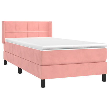 Box Spring Postel S Matrací Samet Růžová
