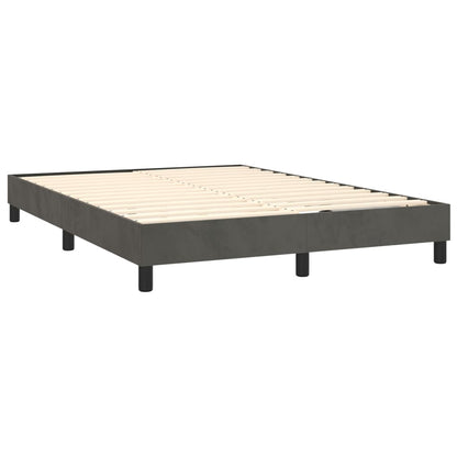 Box Spring Postel S Matrací Tmavě Šedý Samet Tmavě Šedá