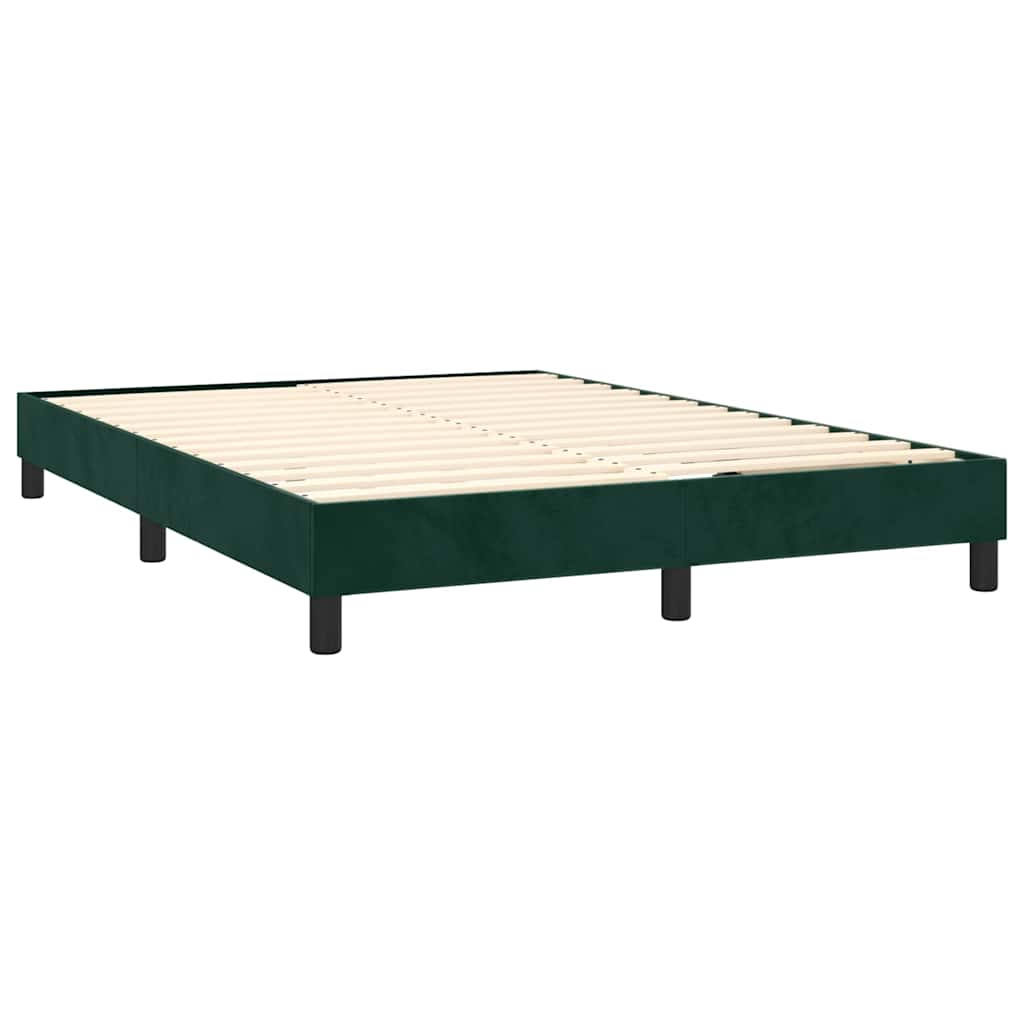 Box Spring Postel S Matrací Samet Tmavě Zelená