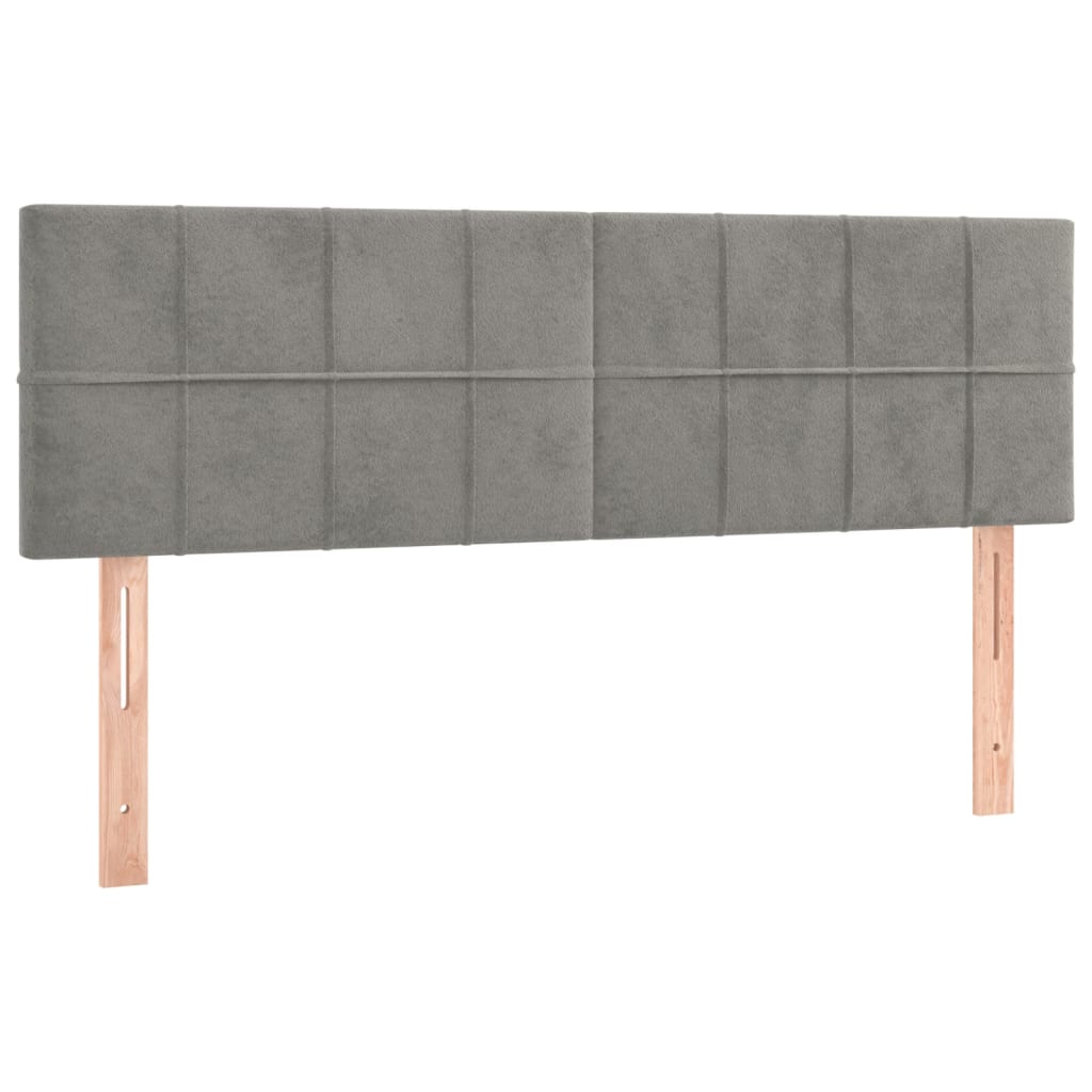 Box Spring Postel S Matrací Samet Světle Šedá