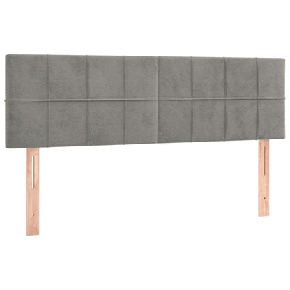 Box Spring Postel S Matrací Samet Světle Šedá