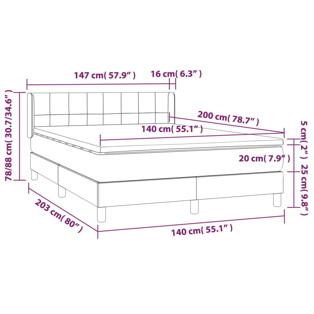 Box Spring Postel S Matrací Samet Světle Šedá